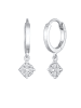 Elli DIAMONDS  Ohrringe 925 Sterling Silber Viereck in Weiß
