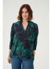 Kaffe Langarm-Bluse KAisa in Black/Green Painted Flower