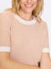 Sieh an! Kurzarm-Pullover in beige-ecru-gemustert