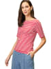 Zero  Streifenshirt mit U-Boot Ausschnitt in RedCream