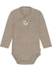 Normani Outdoor Sports Merino Baby-Body langärmeliger Wickelbody in Beige