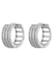 Adeliás Damen Ohrringe – Creole aus 925 Silber mit Zirkonia in silber