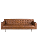 Angel Cerdá Chester-Sofa 6225 in Dunkelbraun / Dunkler Stahl