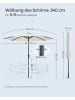SONGMICS Sonnenschirm Sheld in Beige - (H)246 x Ø327.5 cm