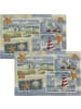 Sander Baumwollmischung, Gewebt, Gobelin Tischset 2er-Pack Beach house in hellblau-rot