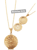 Adeliás Damen Halskette – Ankerkette Medaillon aus Edelstahl 43 cm in gold