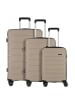D&N Travel Line 4100 4 Rollen Kofferset 3-teilig in taupe