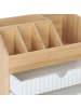 relaxdays Schreibtisch Organizer in Natur/Weiß - (B)24 x (H)19 x (T)14 cm