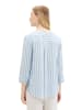 Tom Tailor Gestreifte 3/4 Arm Bluse V-Ausschnitt Tunika Shirt in Blau-3