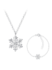Alexander York Schmuckset Kette - Anhänger & Armband SCHNEEFLOCKE in 925 Silber in silber