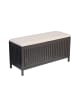 relaxdays Wäschekorb in Grau/ Weiß - (B)100 x (H)50 x (T)38 cm