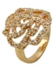 Gallay Ring mit weißen Zirkonias mit 3 Mikron vergoldet Ringgröße 62 in gold