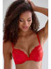 PETITE FLEUR Push-up-BH in rot + weiß + marine
