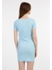 myMo Damen Minikleid Aus Rippstrick in Hellblau