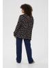 KAFFE curve Langarm-Bluse KClune in Black/Beige Abstract Print
