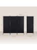 HOMCOM Paravant-253L x 50B x 182H cm-Schwarz