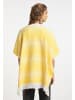 IZIA Damen Strickponcho in Gelb Weiss