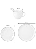 Seltmann Weiden 18er Set Kaffeeservice rund Lido Black Line schwarz-weiß in schwarz-weiß