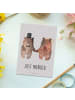 Mr. & Mrs. Panda Postkarte Bär Heirat mit Spruch in Grau Pastell