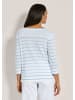 MADELEINE Halbarm Pullover, maritime Streifen in rauchblau / weiß