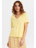 NÜMPH V-Kragen T-Shirt für Damen in gelb