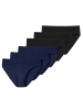 Schiesser Slip 6er Pack in Schwarz/Dunkelblau