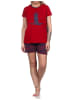 NORMANN kurzarm Shorty Pyjama Leuchtturm maritim - 74917 in rot