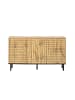 ABRIHOME Sideboard in Holzfarbe 120x35x68 cm mit 3 Türen Wellenmuster
