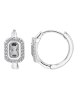 Adeliás Damen Ohrringe – Klappcreole aus 925 Silber mit Zirkonia in silber