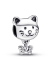 Pandora Silber Charm Haustier Katze mit Schleife