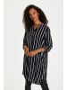 Kaffe Kleid KAmarana Regular fit in Black / Chalk Stripe