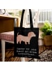 Mr. & Mrs. Panda Tote Bag Dackel Kurzhaardackel Moment mit Spruch in Schwarz