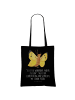 Mr. & Mrs. Panda Tasche Schmetterling Zitronenfalter mit Spruch in Schwarz