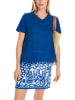 MARC CAIN COLLECTIONS Luftiges T-Shirt mit Leinen in Gentian
