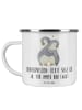 Mr. & Mrs. Panda Camping Emaille Tasse Eheversprechen für immer ... in Weiß