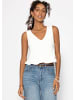 SASSYCLASSY Top mit Rüschen in Weiß