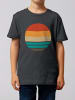 wat? Apparel T-Shirt Retro Sunset Ocean in Grau