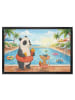 Mr. & Mrs. Panda Fußmatte Panda Schwimmbad Pommes Design ohne Sp... in Weiß