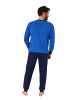 NORMANN langarm Schlafanzug Bündchen Pyjama - 83227 in blau