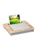 relaxdays Laptopkissen in Natur/ Grau - (B)46 x (H)5,5 x (T)35 cm