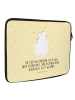 Mr. & Mrs. Panda Laptop Tasche Eisbär Umarmen mit Spruch in Gelb Pastell
