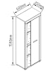VCM  Schrank Vitrine Wohnzimmer Holz Glas Usilo in Weiß / Honig-Eiche
