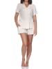 NORMANN Kurzarm Shorty Pyjama Musselin in creme