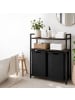 relaxdays Wäschekorb in Schwarz/ Grau - (B)73 x (H)93 x (T)33 cm