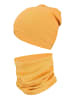 TupTam Unisex Kinder Beanie Mütze Schlauchschal Set in gelb