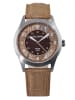 Holzkern Unisexuhr Solar Wildlight Picasso-Jaspis/Grau Braun / Silber