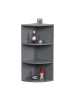 relaxdays Eckregal in Grau - (B)35 x (H)62 x (T) 25 cm