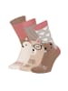 Yuhu Mädchen Socken mit Tieren 3er Pack Motivsocken in Grau