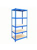 relaxdays Schwerlastregal in Blau/ Braun - (B)90 x (H)180 x (T)40 cm