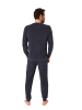 NORMANN Langarm Schlafanzug Frottee Bündchen in marine